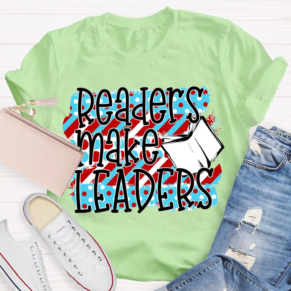 Readers Make Leaders Colorful Polka Dot Print T-shirt