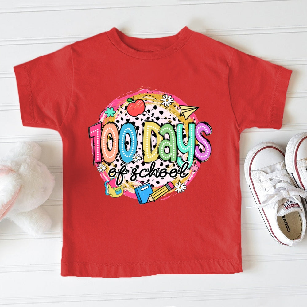 100 Days Of School Dot Apple Toddler T-Shirts