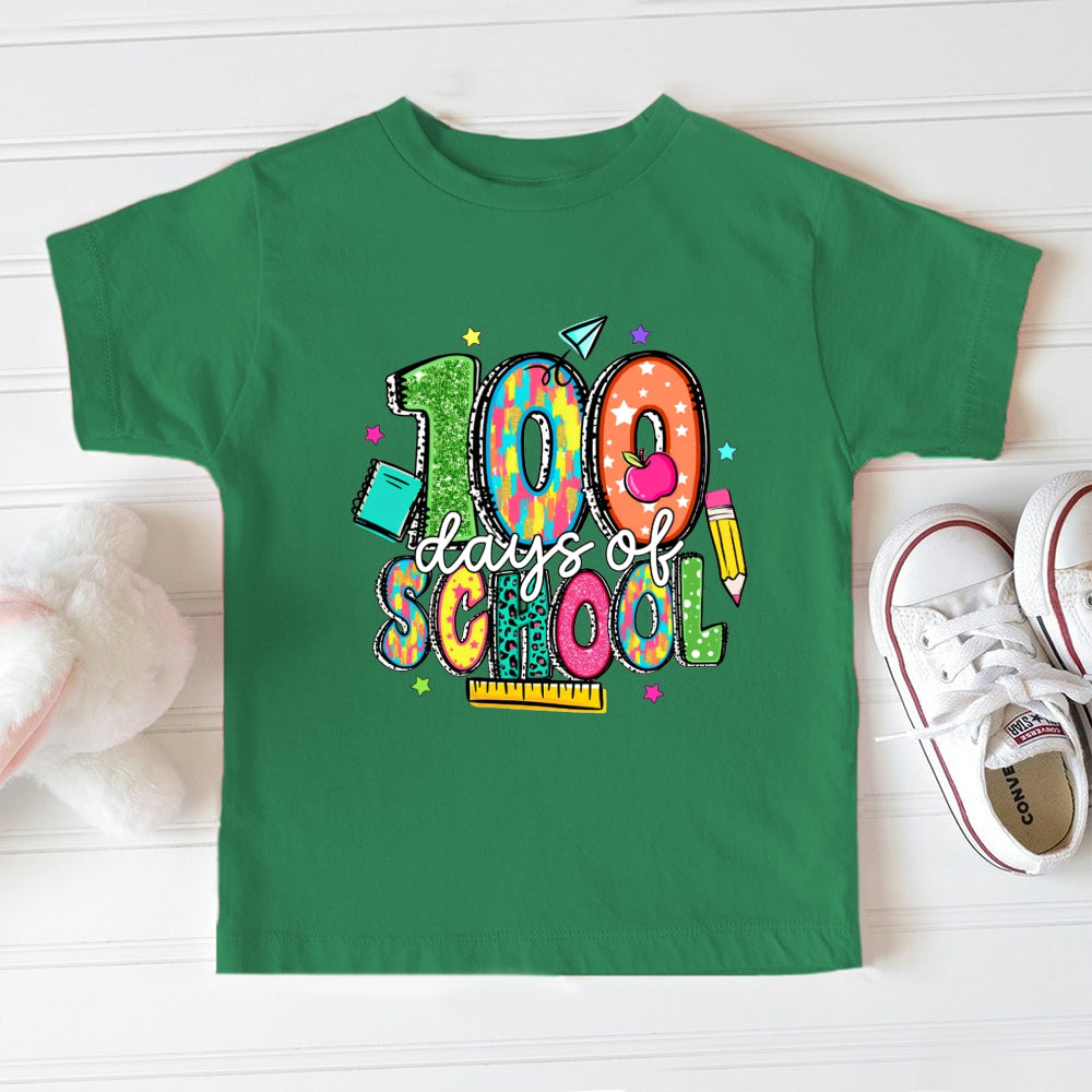 100 Days Of School Colorful Letter Toddler T-Shirts