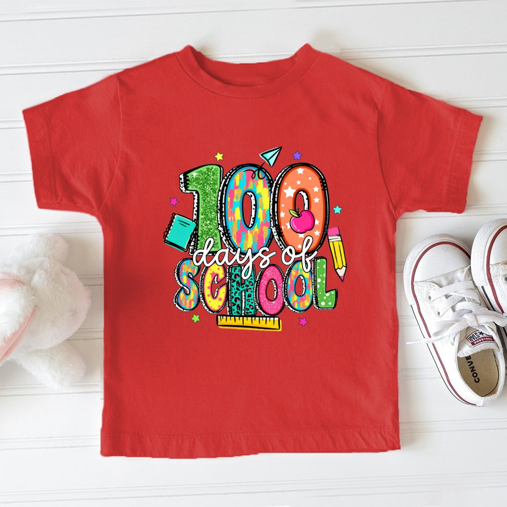 100 Days Of School Colorful Letter Toddler T-Shirts