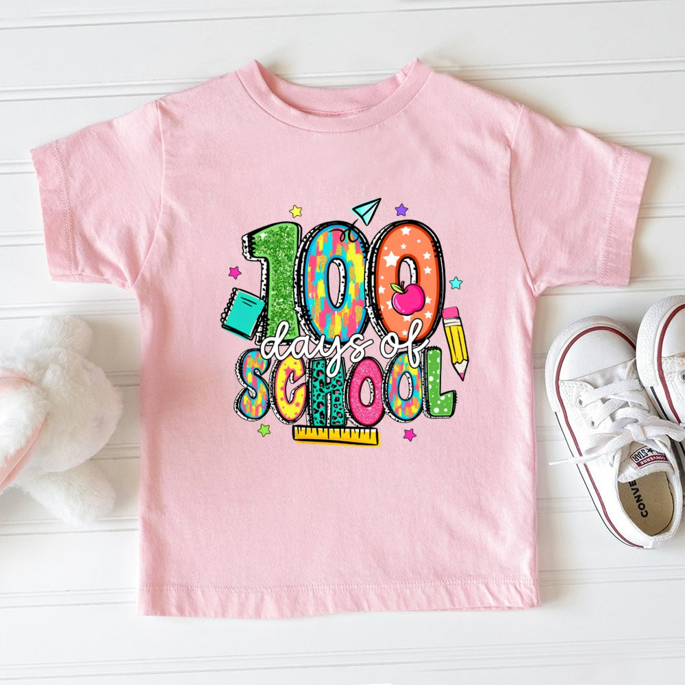 100 Days Of School Colorful Letter Toddler T-Shirts