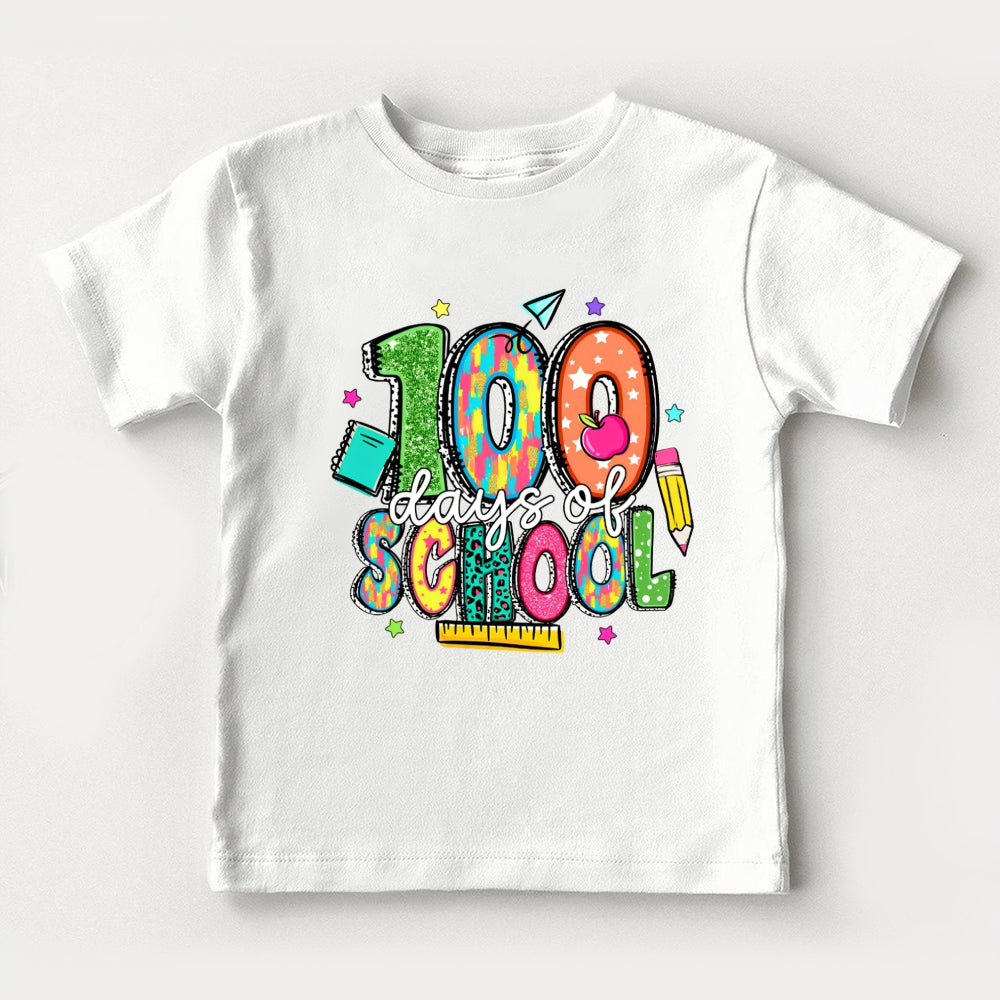 100 Days Of School Colorful Letter Toddler T-Shirts