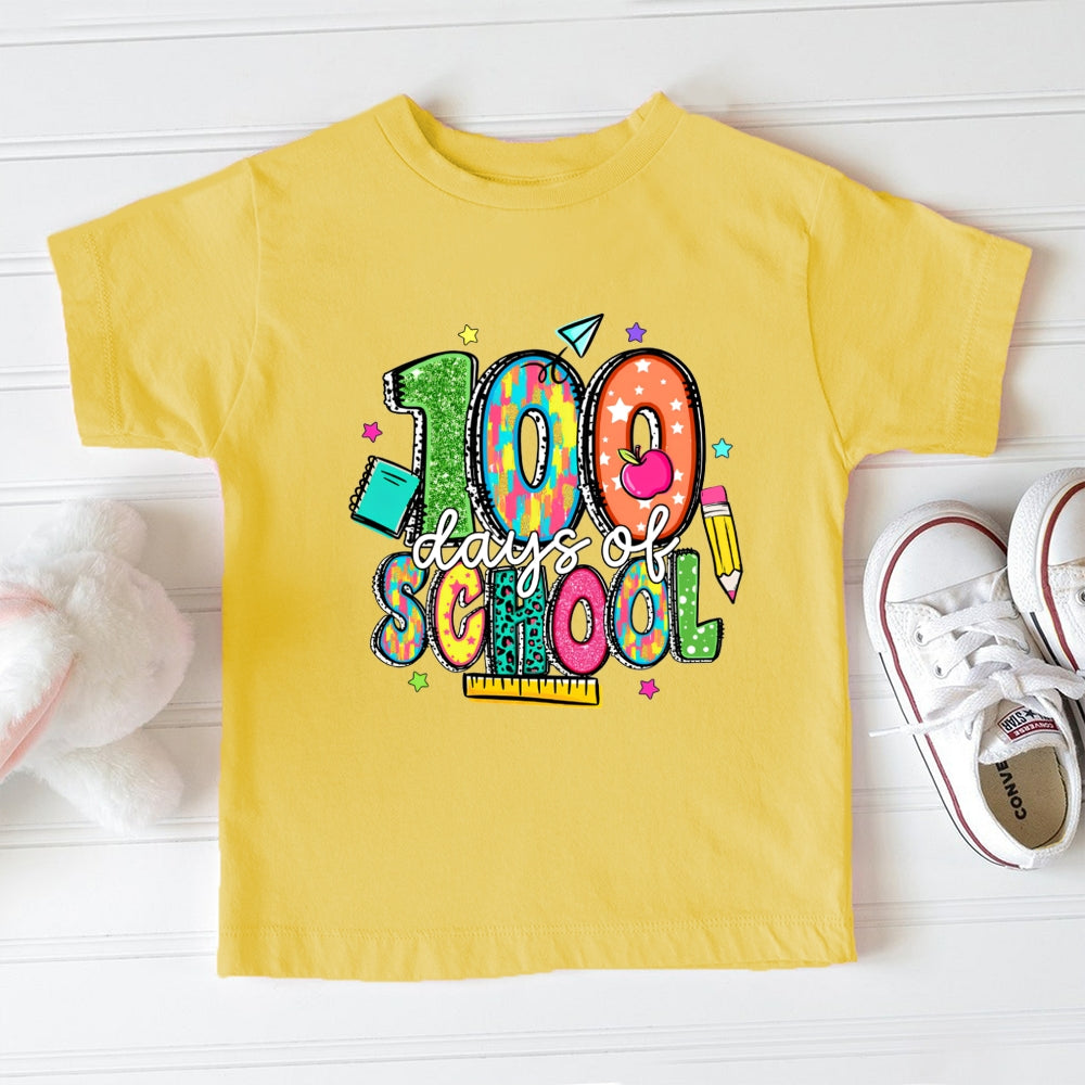 100 Days Of School Colorful Letter Toddler T-Shirts