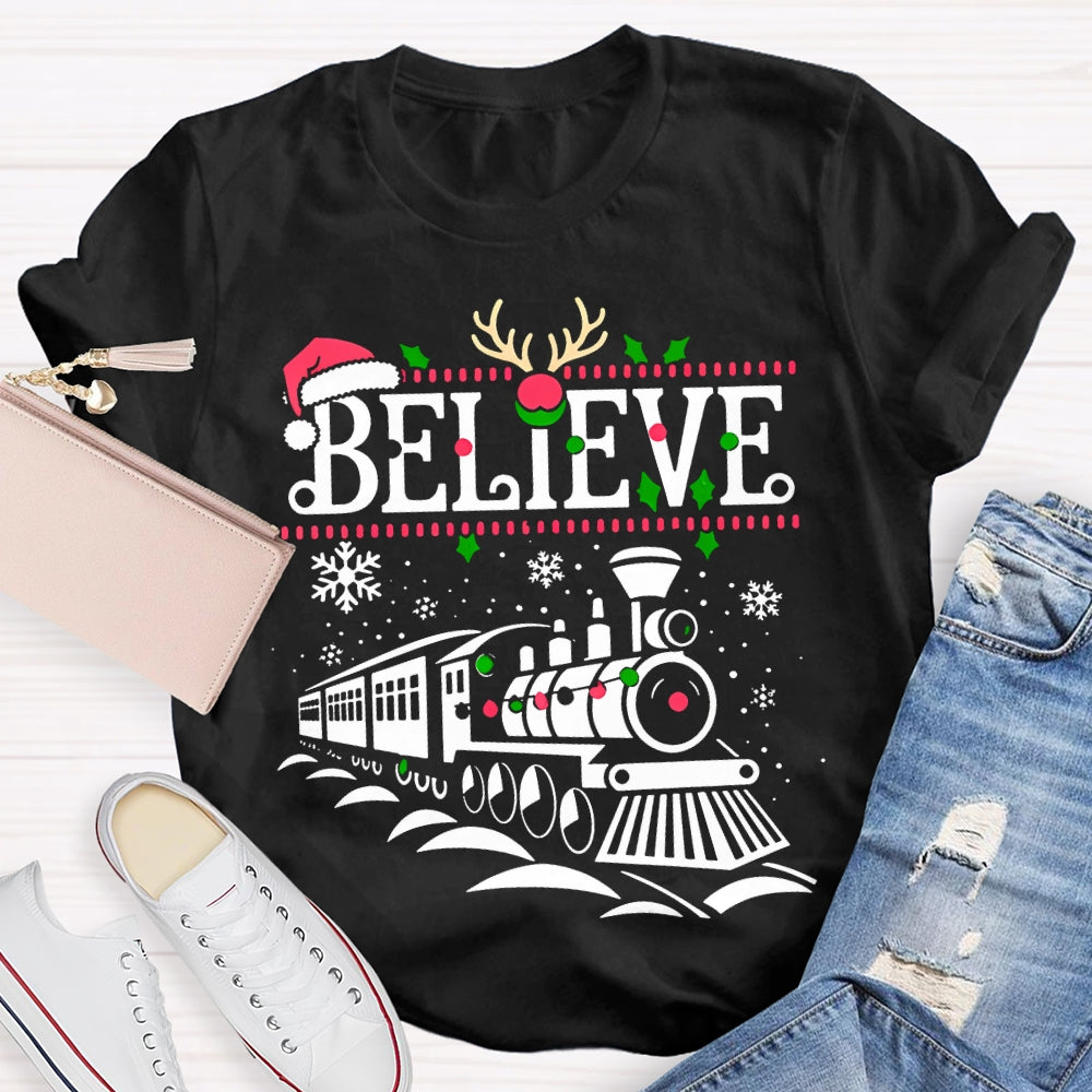 Believe Snowflakes And Christmas Vibes T-shirt