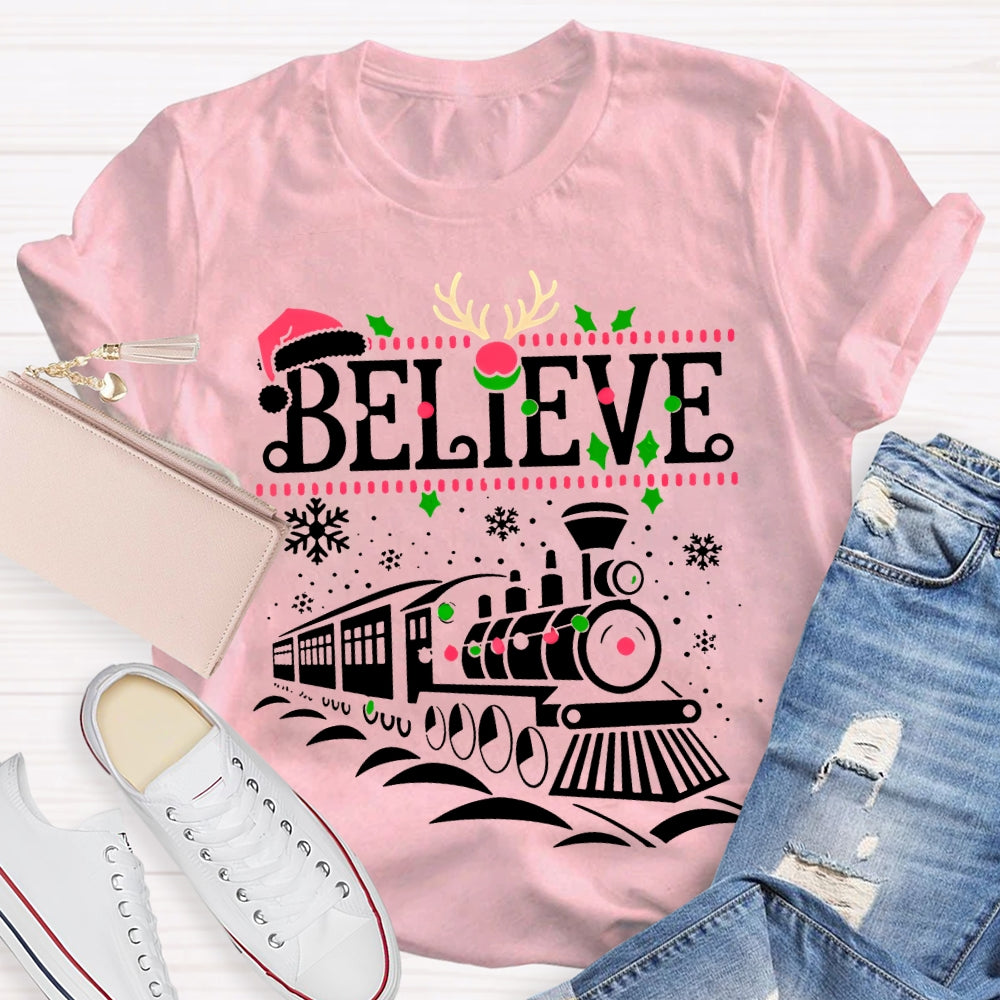 Believe Snowflakes And Christmas Vibes T-shirt