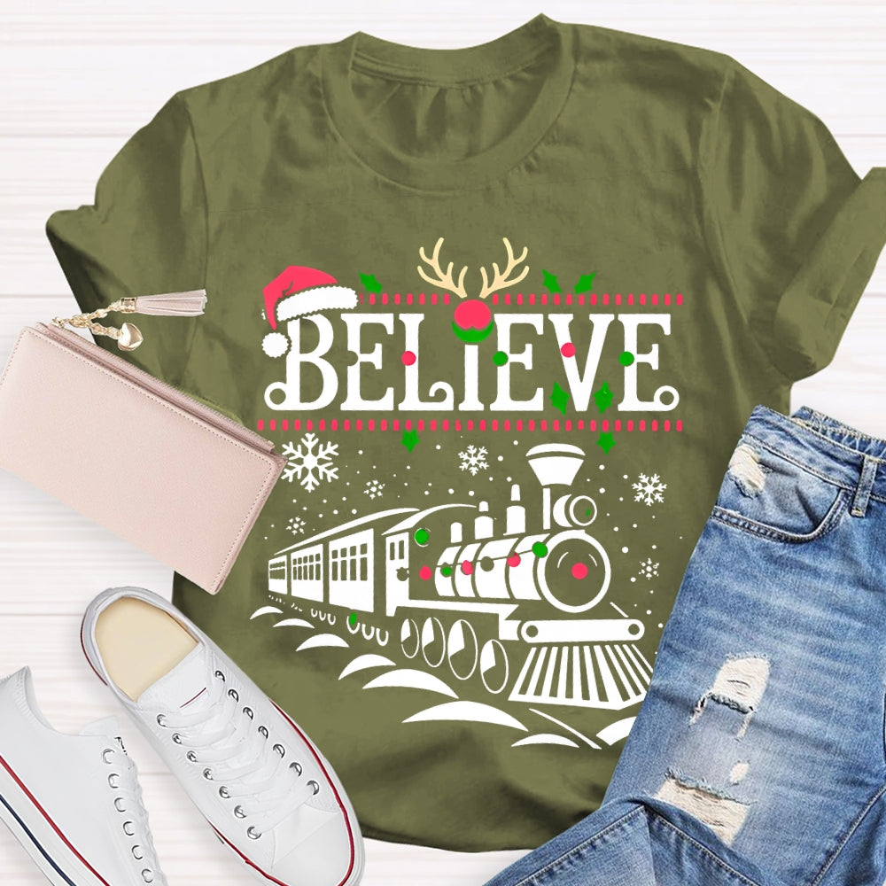 Believe Snowflakes And Christmas Vibes T-shirt