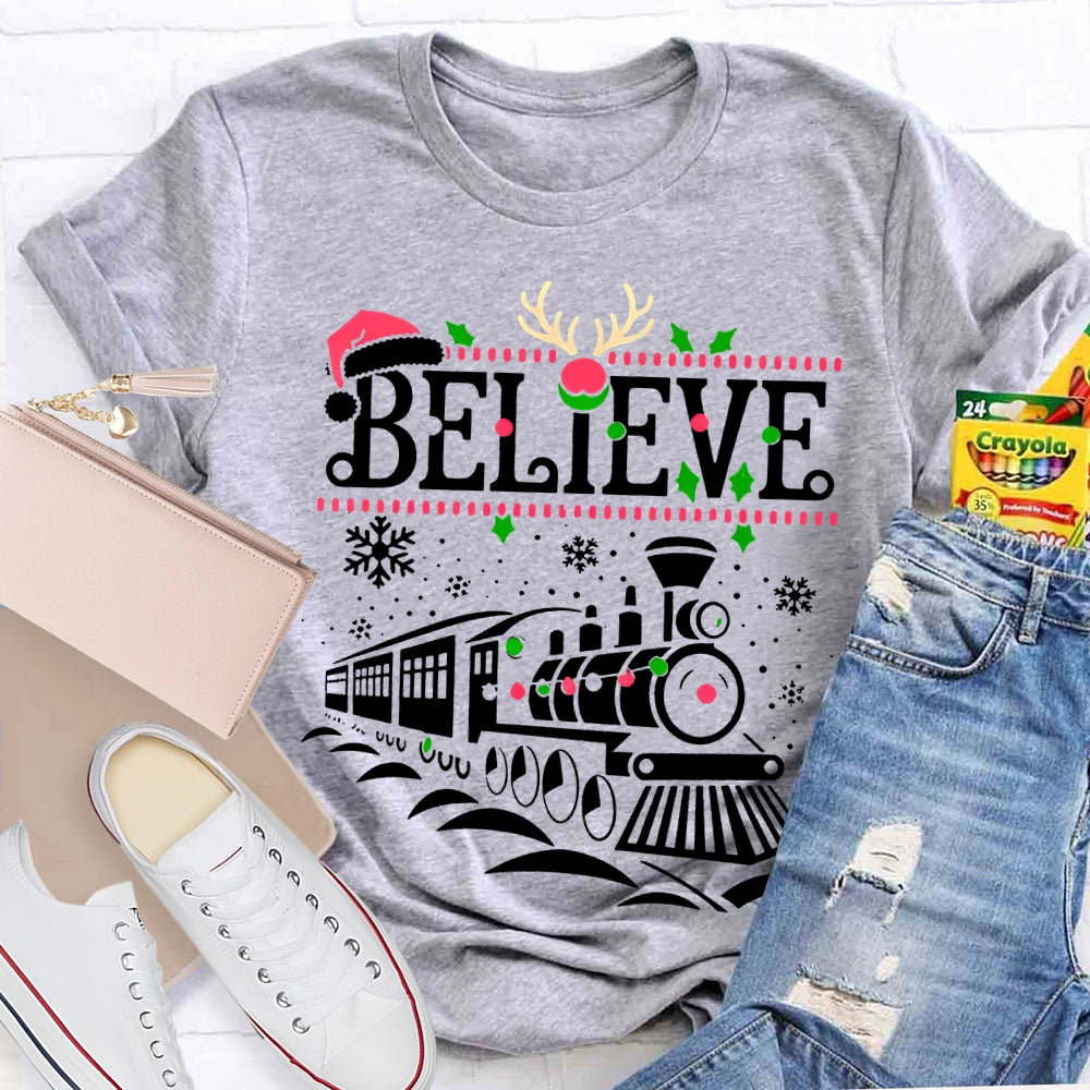 Believe Snowflakes And Christmas Vibes T-shirt