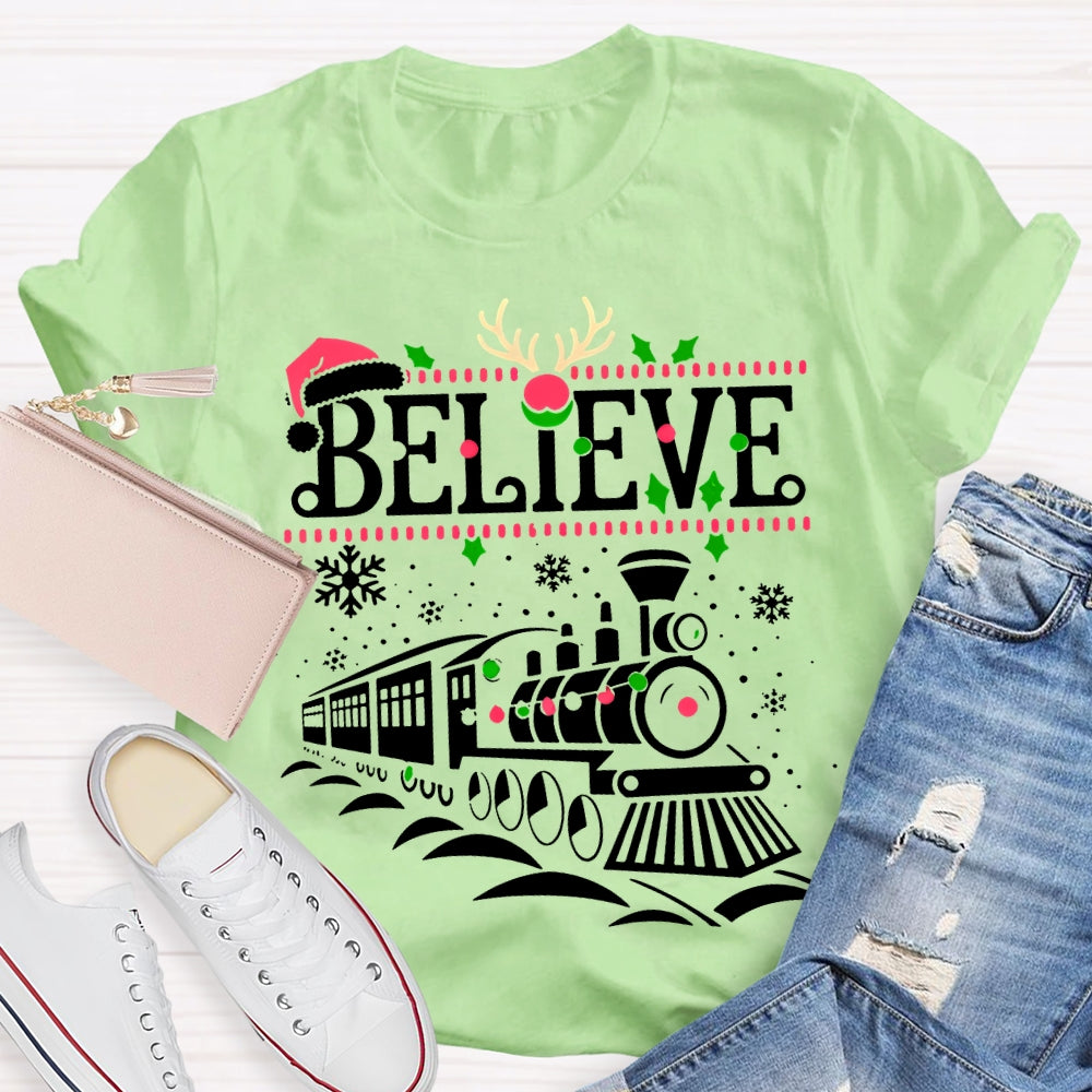 Believe Snowflakes And Christmas Vibes T-shirt