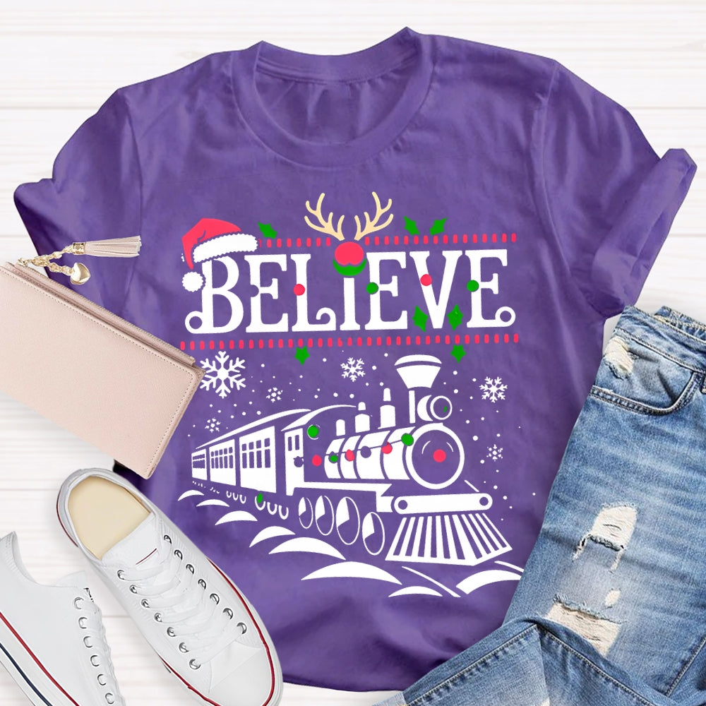 Believe Snowflakes And Christmas Vibes T-shirt