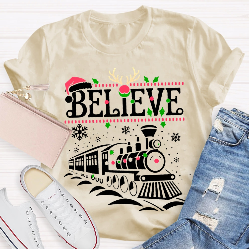 Believe Snowflakes And Christmas Vibes T-shirt