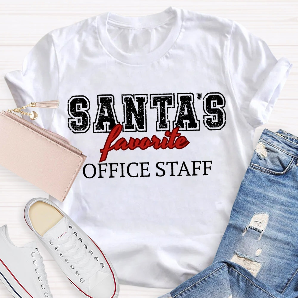 Santa'S Favorite Office Staff Merry Christmas T-shirt