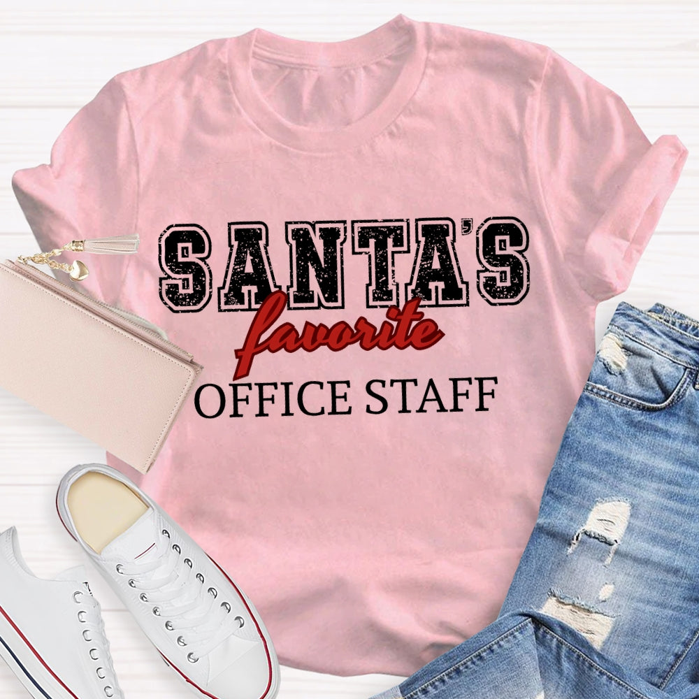 Santa'S Favorite Office Staff Merry Christmas T-shirt