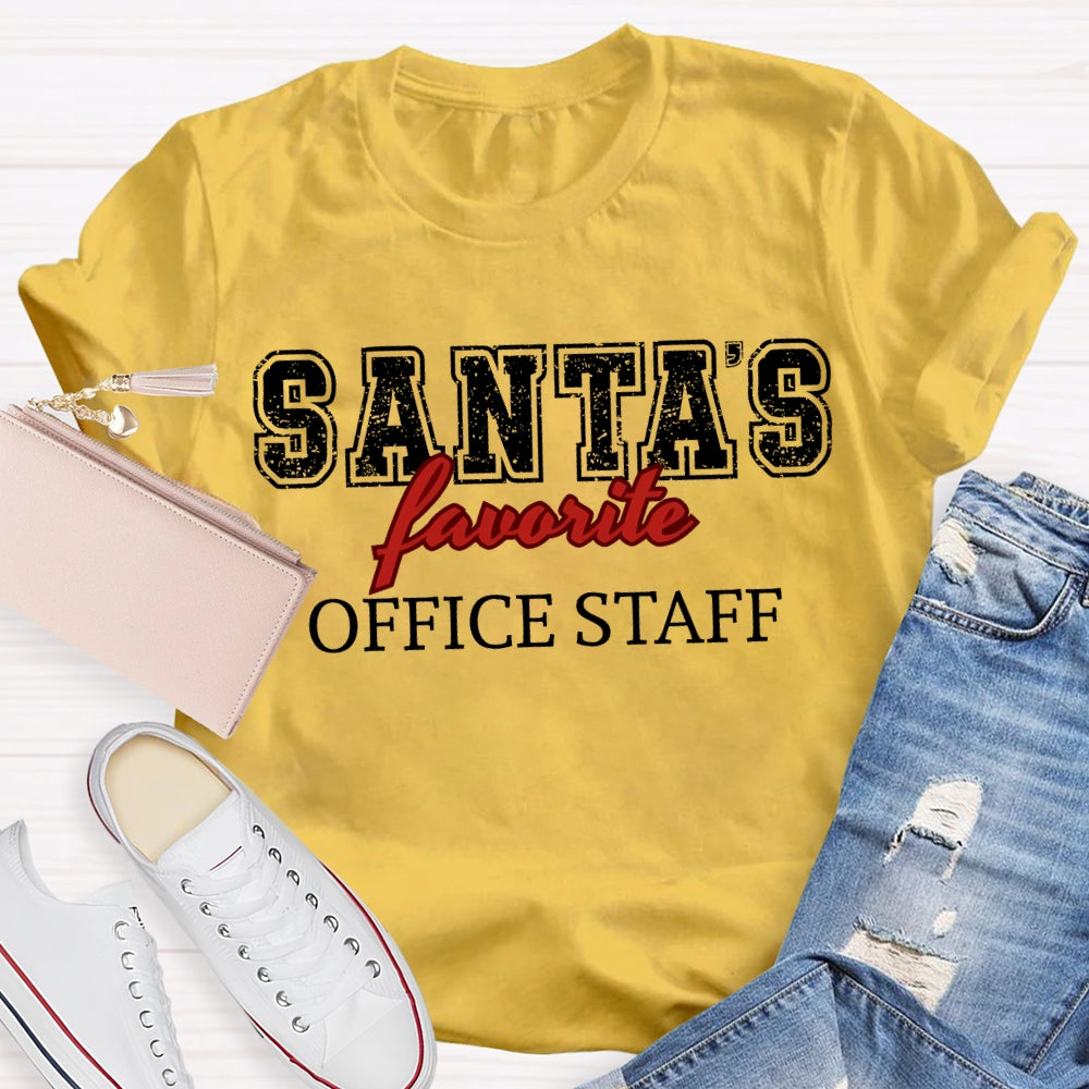 Santa'S Favorite Office Staff Merry Christmas T-shirt