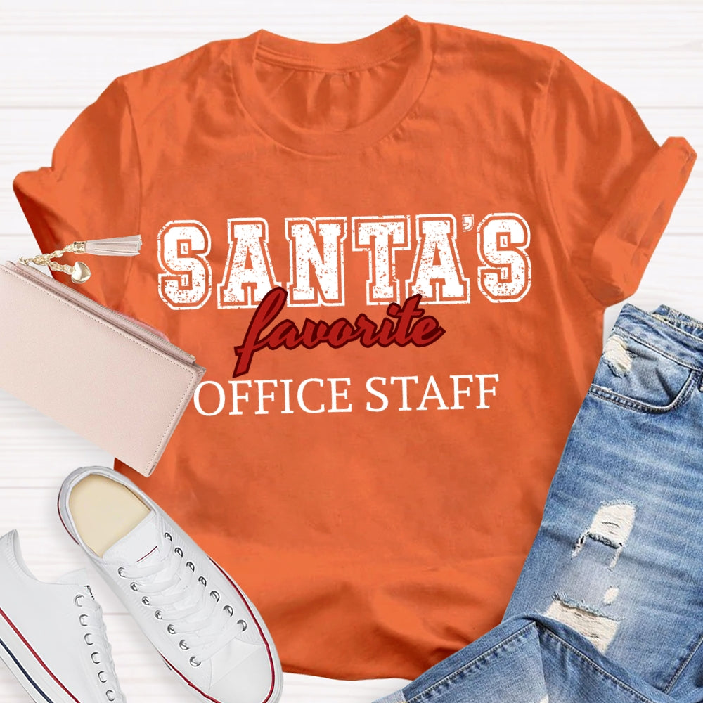 Santa'S Favorite Office Staff Merry Christmas T-shirt