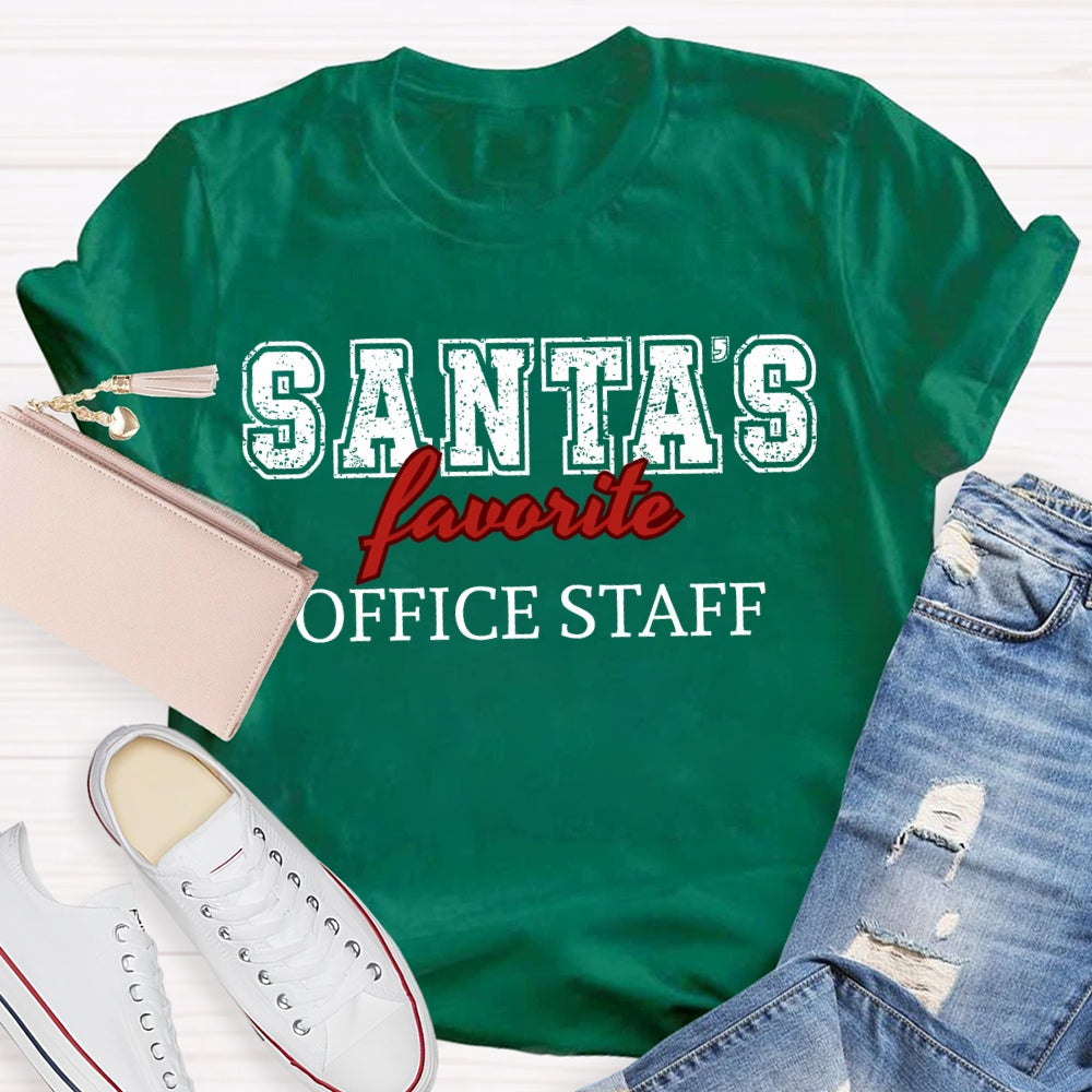 Santa'S Favorite Office Staff Merry Christmas T-shirt