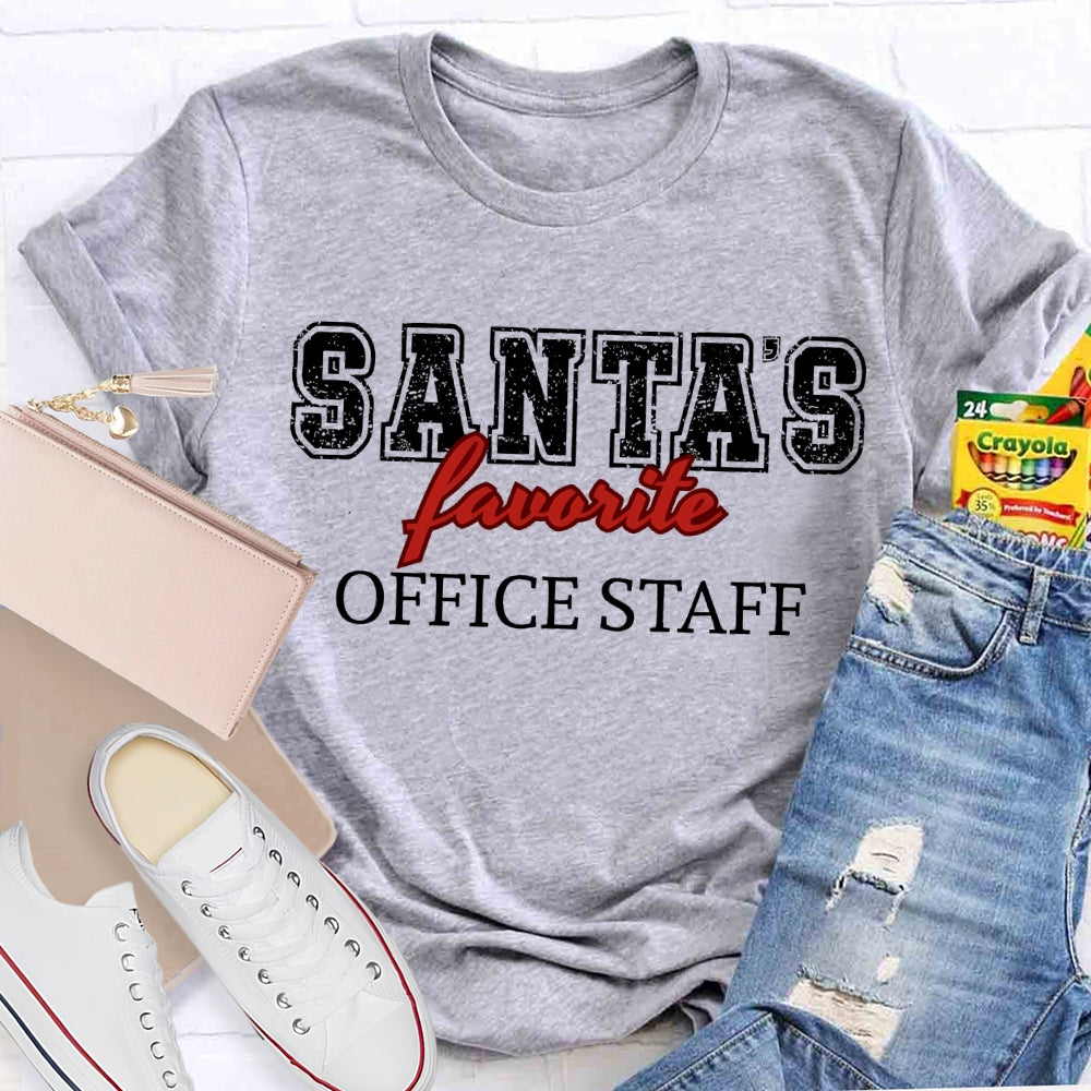 Santa'S Favorite Office Staff Merry Christmas T-shirt