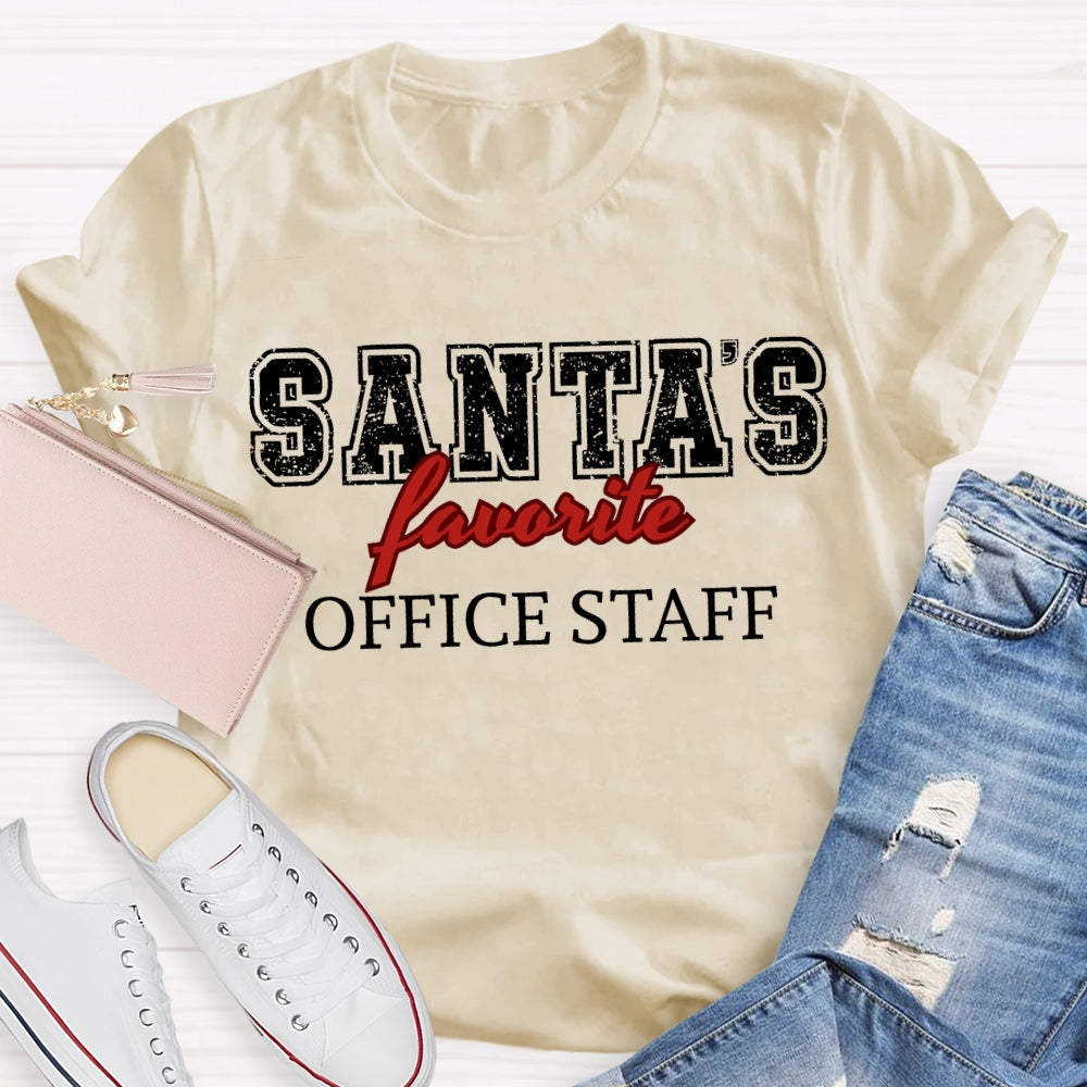 Santa'S Favorite Office Staff Merry Christmas T-shirt