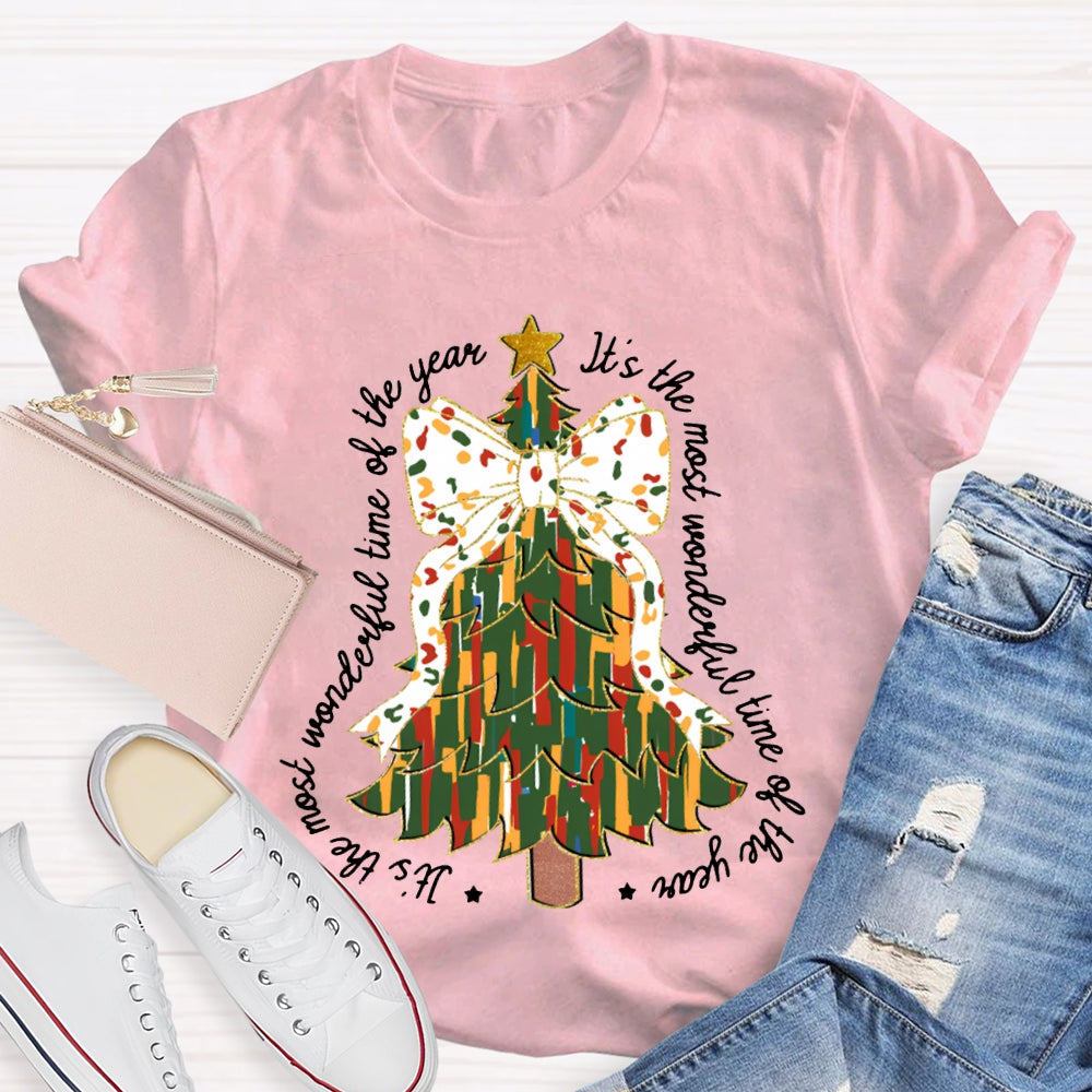 It'S The Most Wonderful Time Of The Year Christmas Trees And Christmas Vibes T-shirt