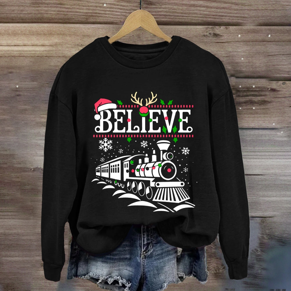 Believe Snowflakes And Christmas Sweatshirt