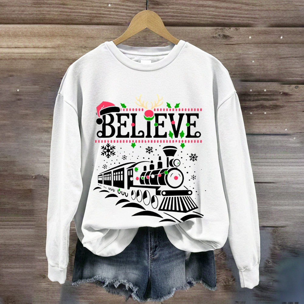Believe Snowflakes And Christmas Sweatshirt