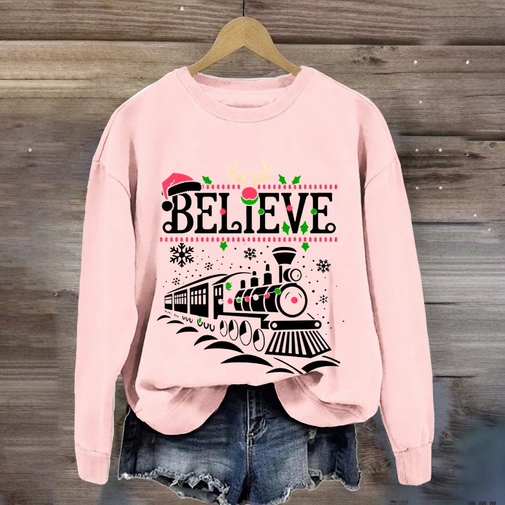 Believe Snowflakes And Christmas Sweatshirt