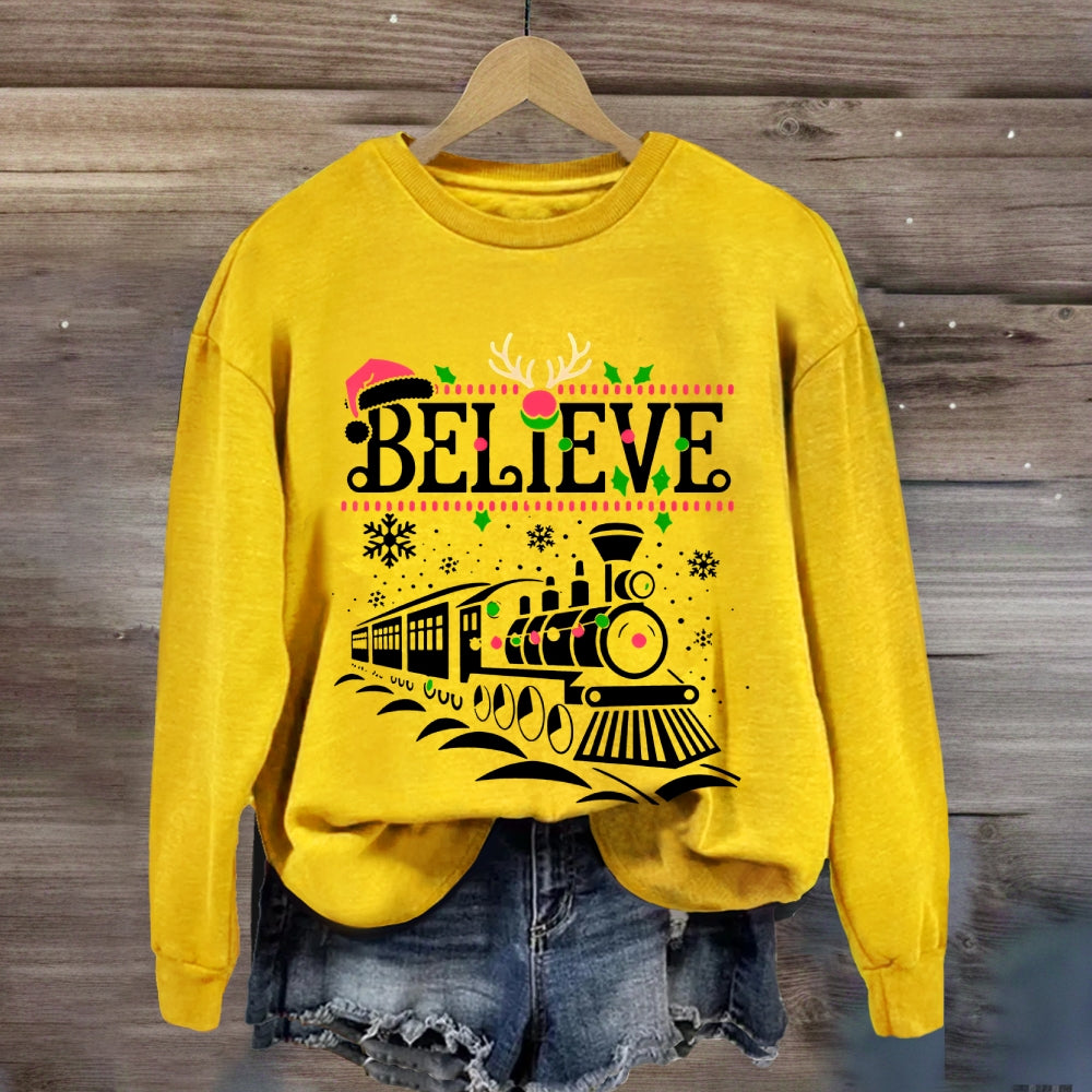Believe Snowflakes And Christmas Sweatshirt