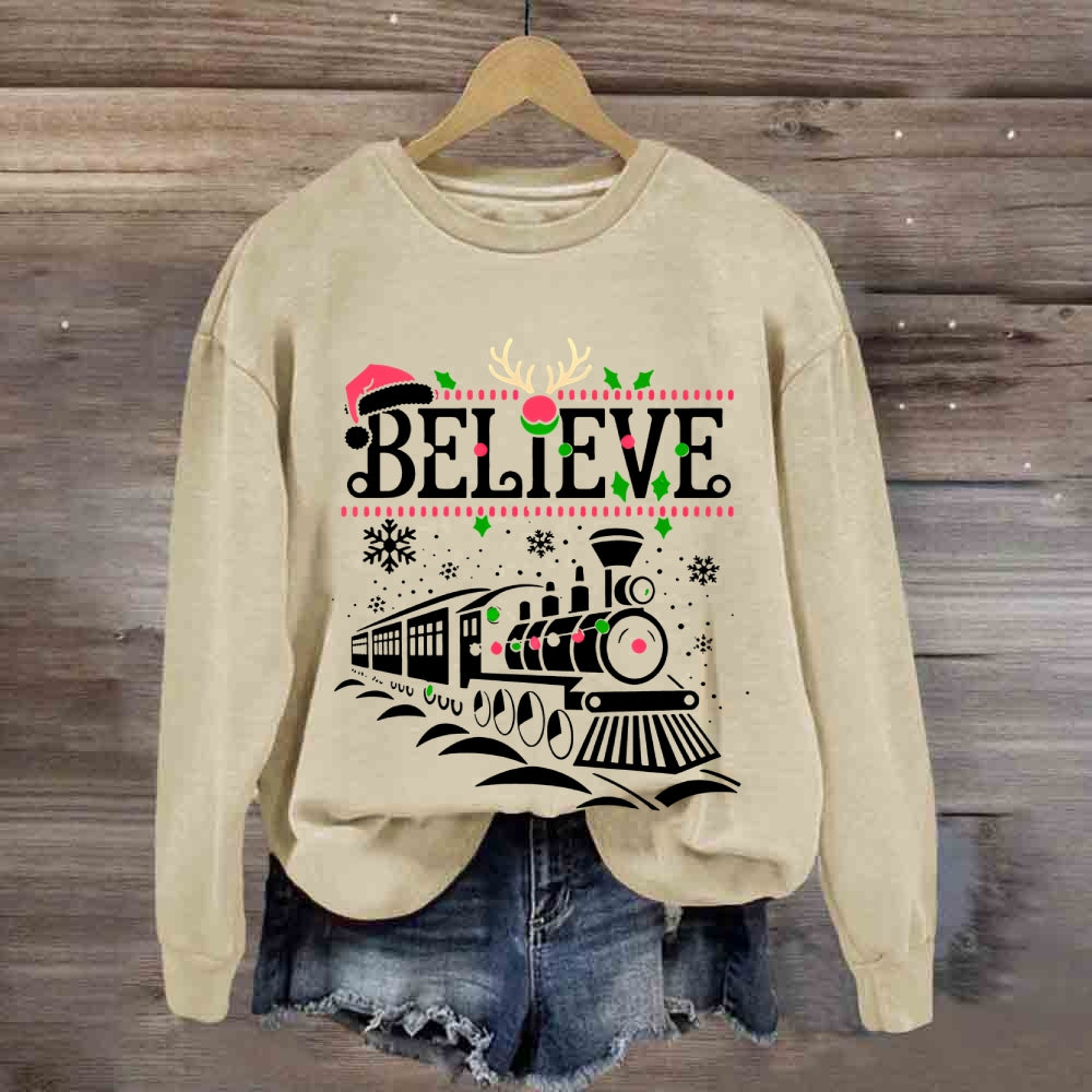 Believe Snowflakes And Christmas Sweatshirt
