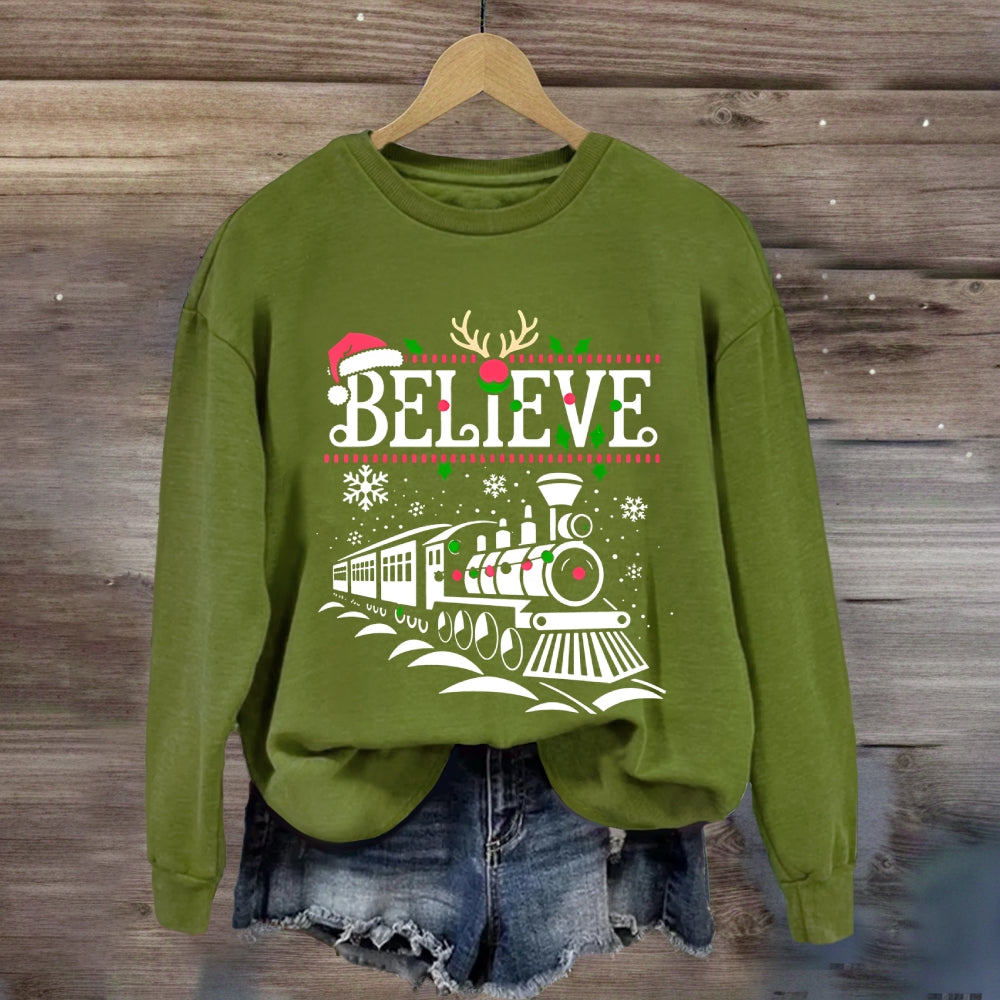 Believe Snowflakes And Christmas Sweatshirt