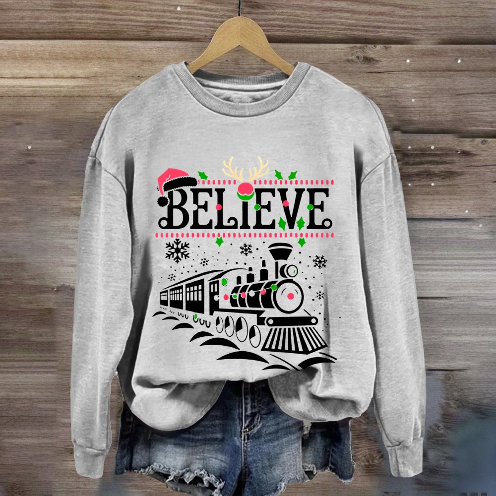 Believe Snowflakes And Christmas Sweatshirt
