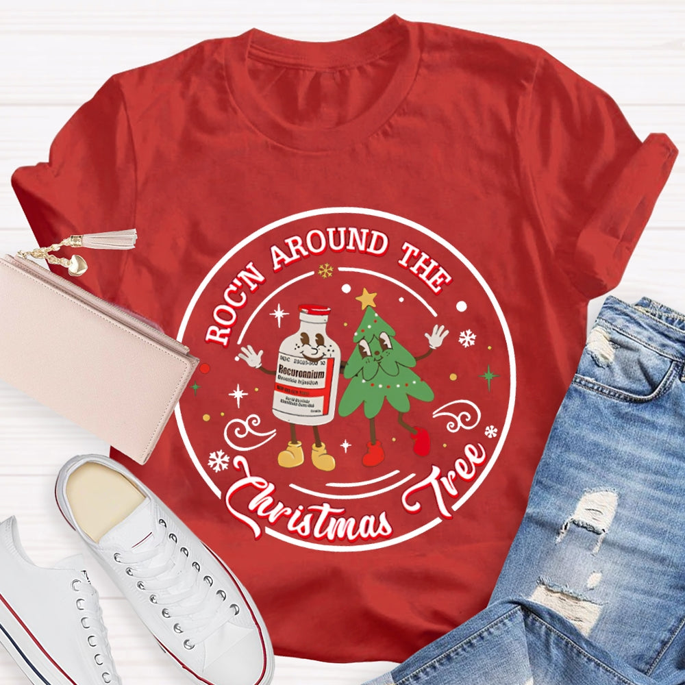 School Nurse Rockin Around The Christmas Tree T-shirt