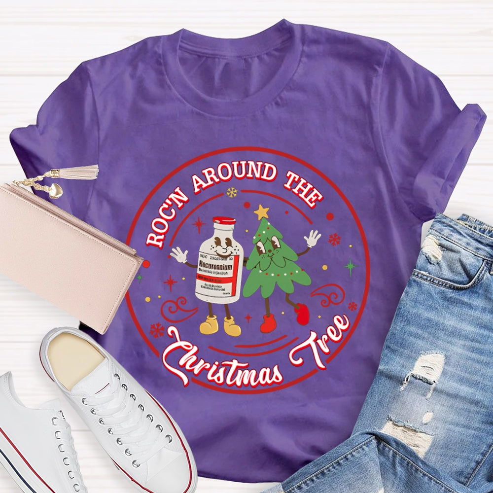 School Nurse Rockin Around The Christmas Tree T-shirt