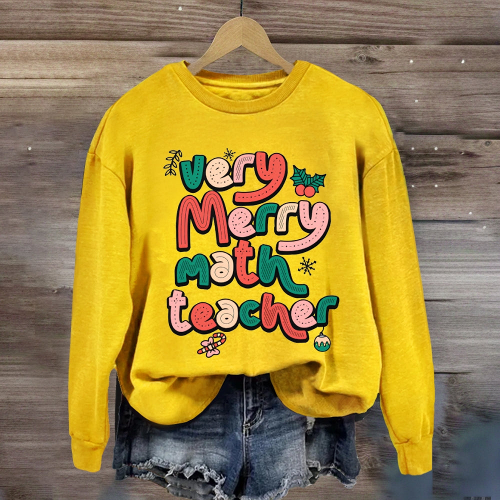 Very Merry Math Teacher Sweatshirt