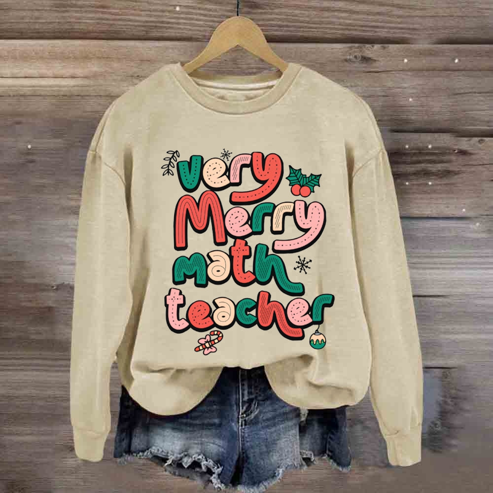 Very Merry Math Teacher Sweatshirt