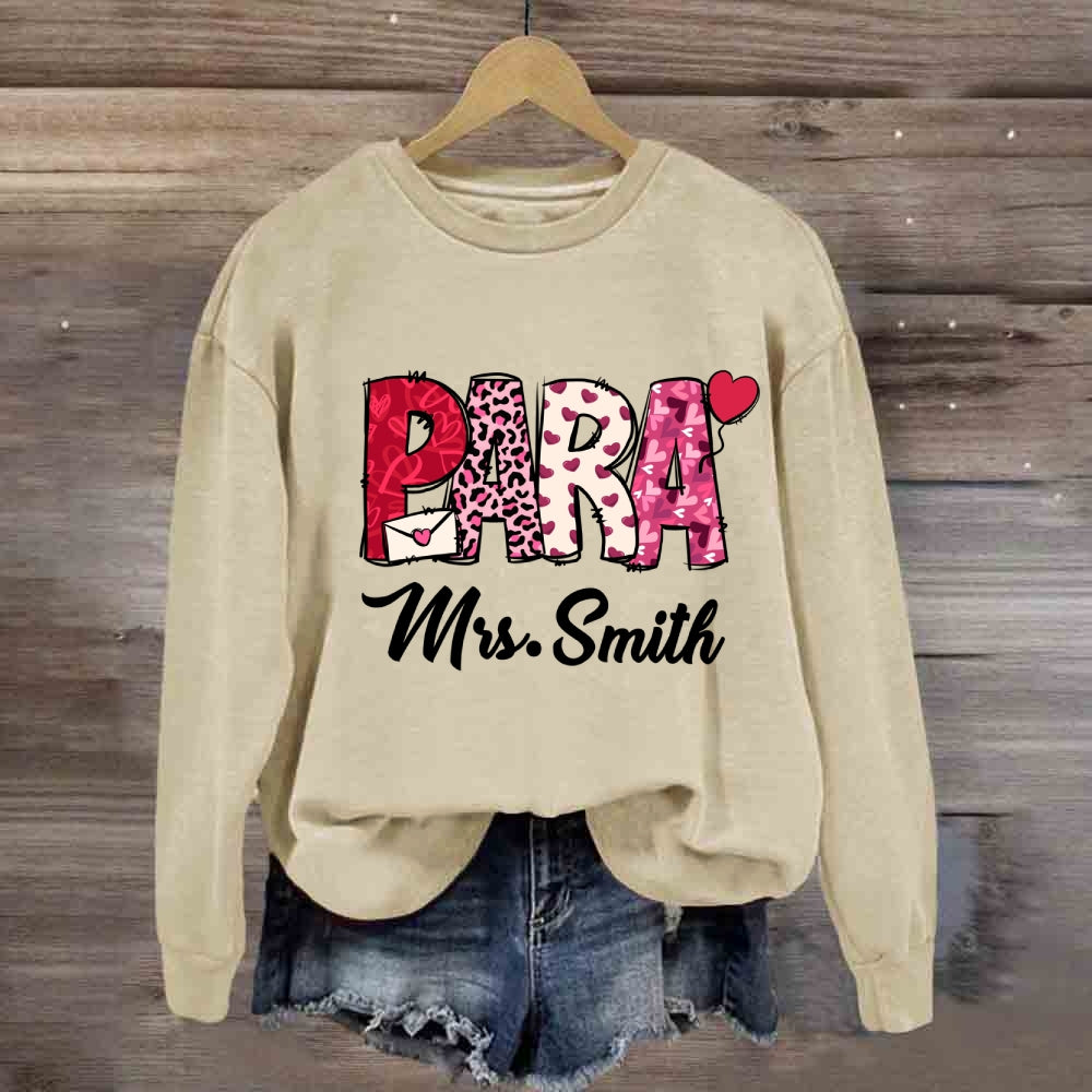 Personalized Name Valentine'S Day Para Sweatshirt