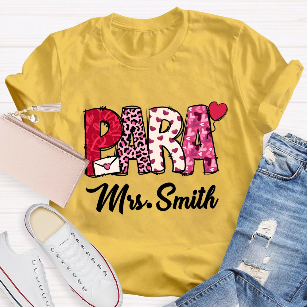 Personalized Name Valentine'S Day Para T-Shirt