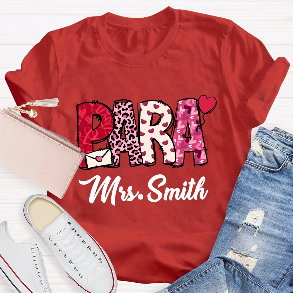 Personalized Name Valentine'S Day Para T-Shirt