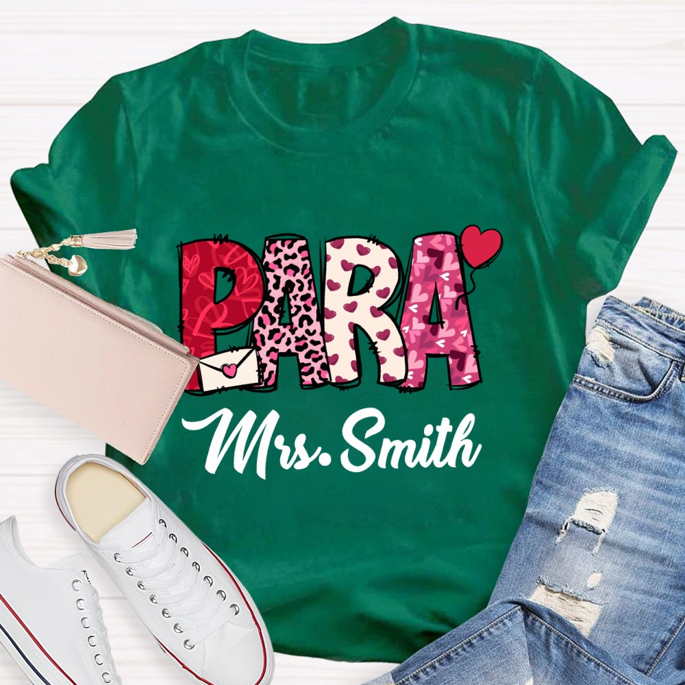 Personalized Name Valentine'S Day Para T-Shirt