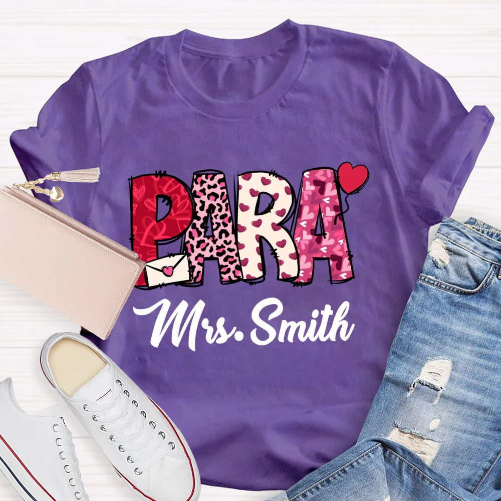 Personalized Name Valentine'S Day Para T-Shirt