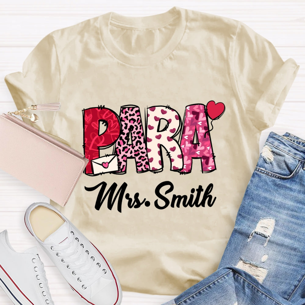 Personalized Name Valentine'S Day Para T-Shirt