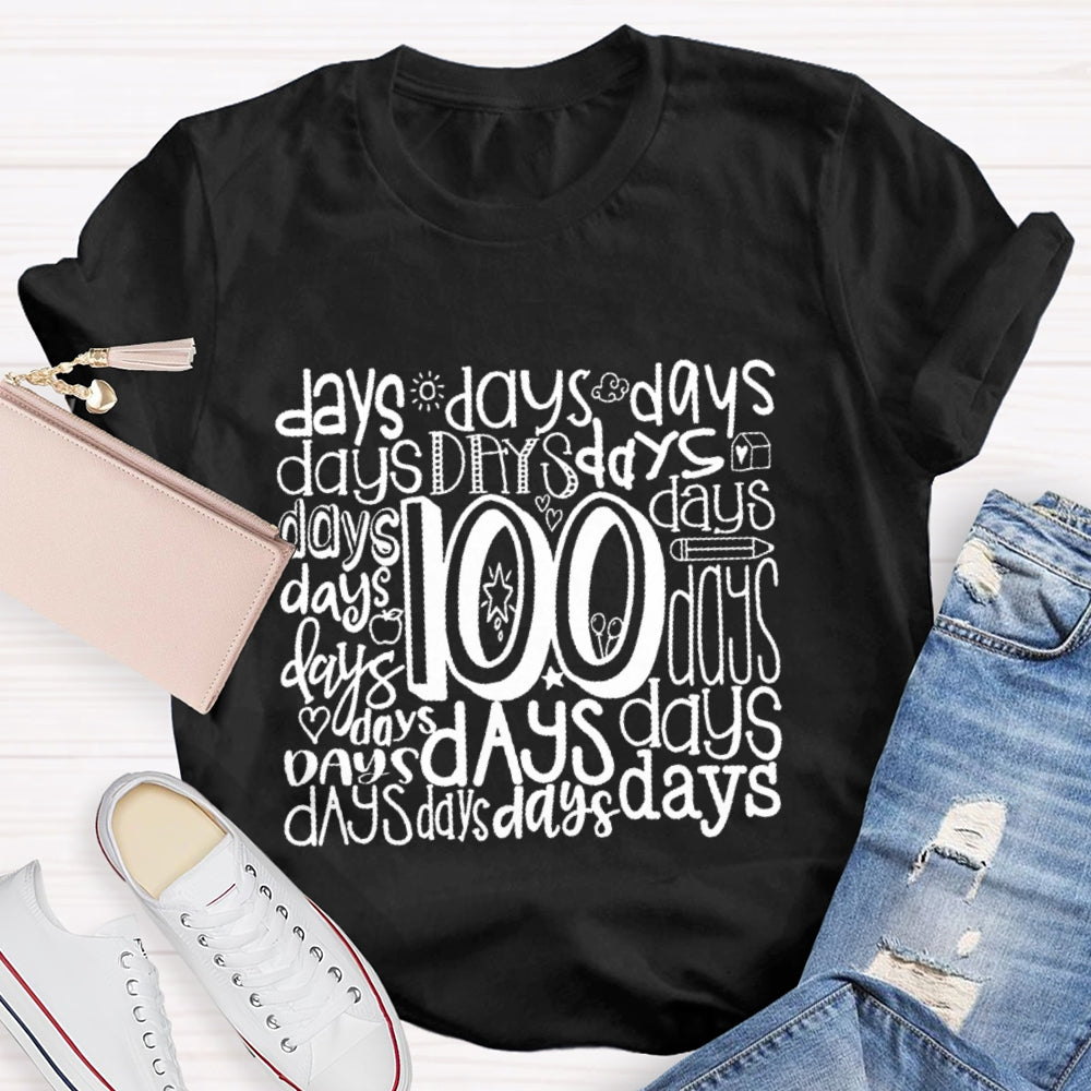 100 Days Various Fonts T-Shirt