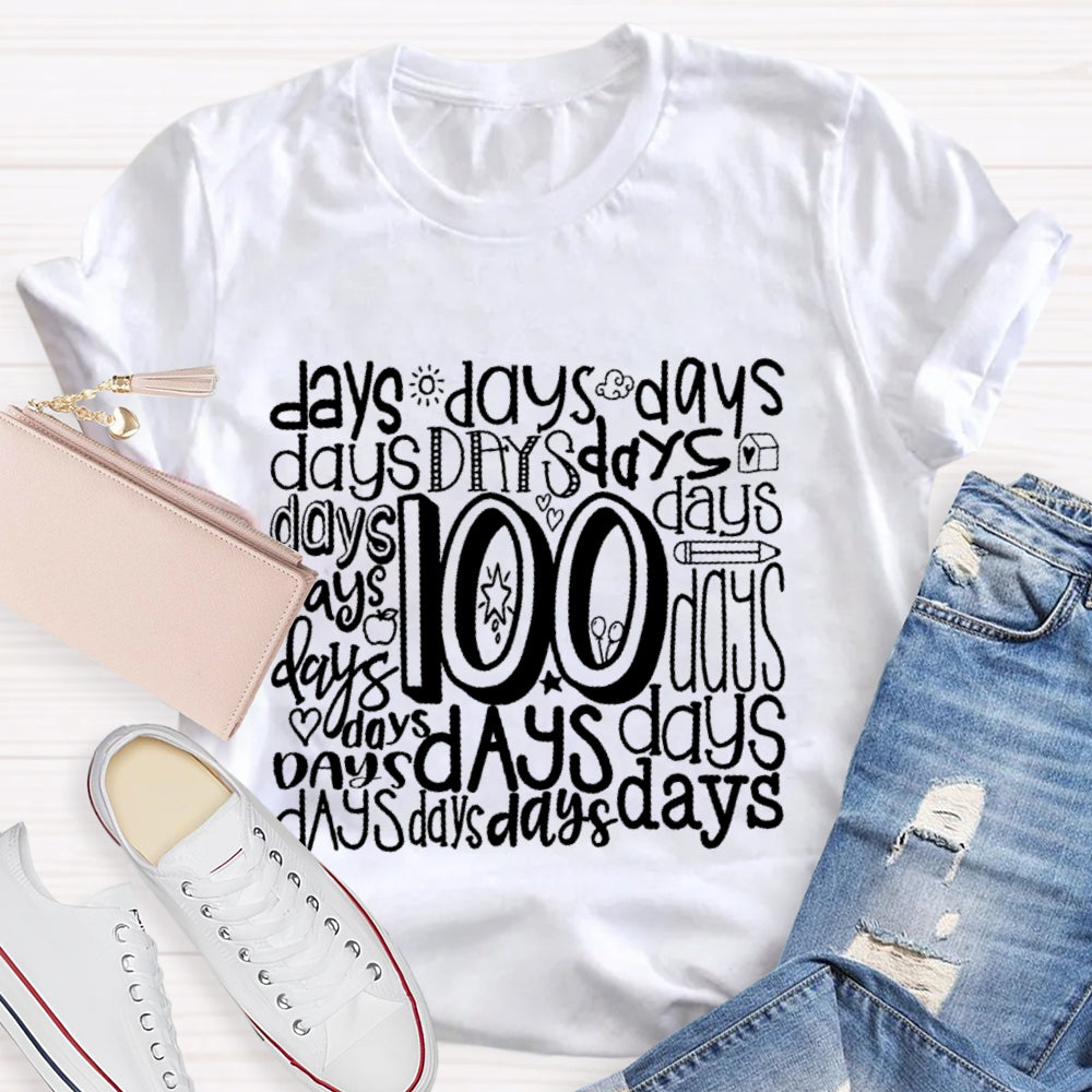 100 Days Various Fonts T-Shirt