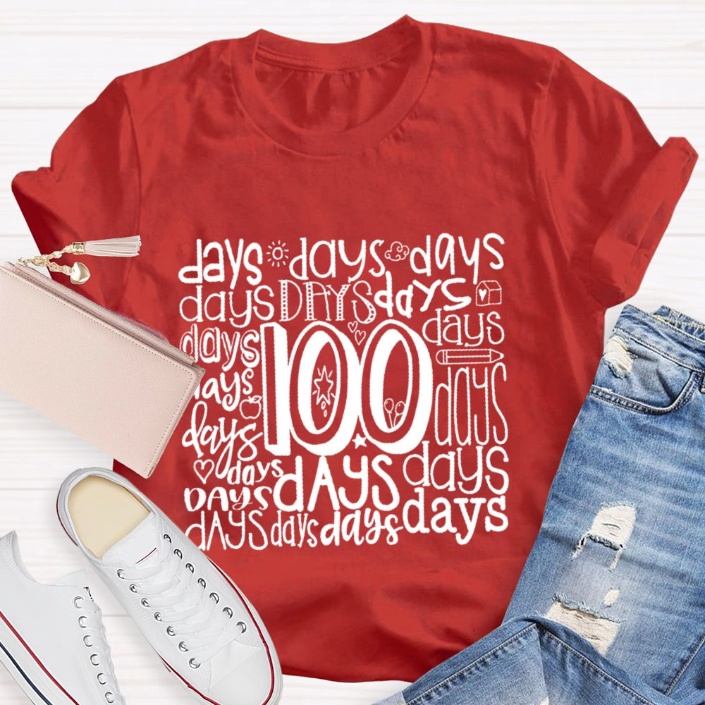 100 Days Various Fonts T-Shirt