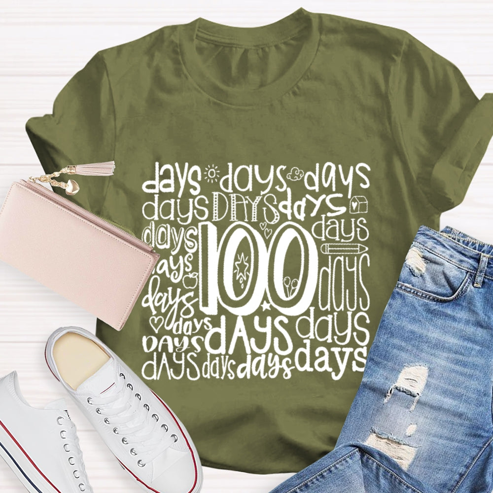 100 Days Various Fonts T-Shirt
