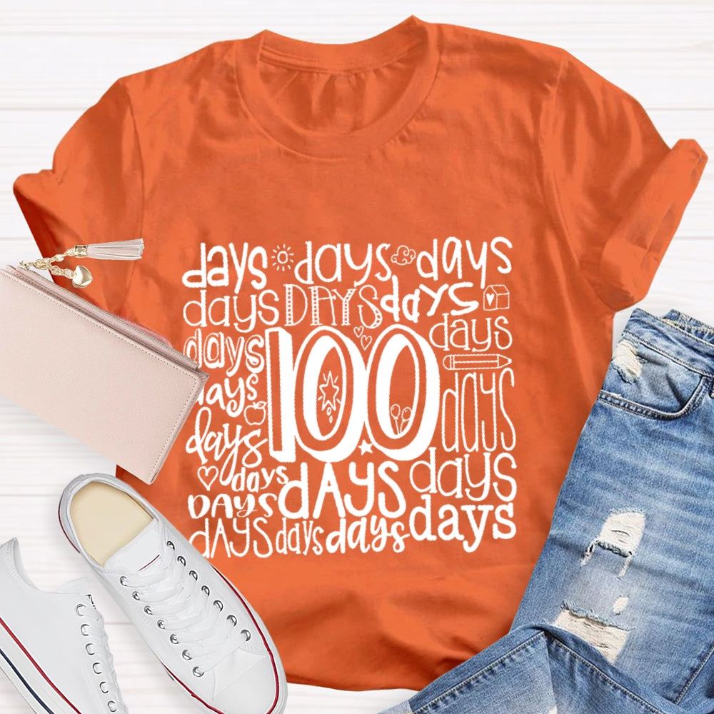 100 Days Various Fonts T-Shirt