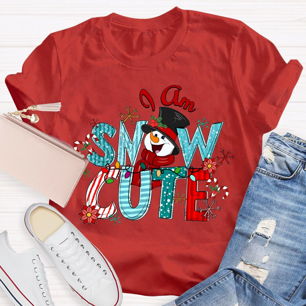 I Am Snow Cute Christmas Lights And Snowmen T-shirt