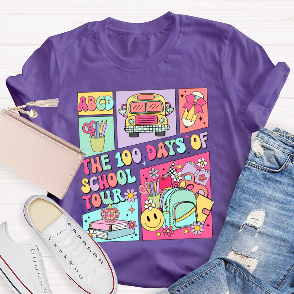 The 100 Days Of School Tour Color Printing T-shirt