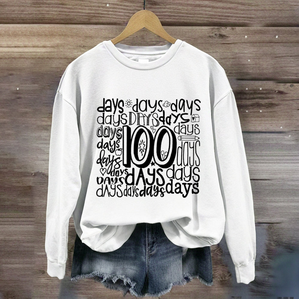 100 Days Various Fonts Sweatshirt