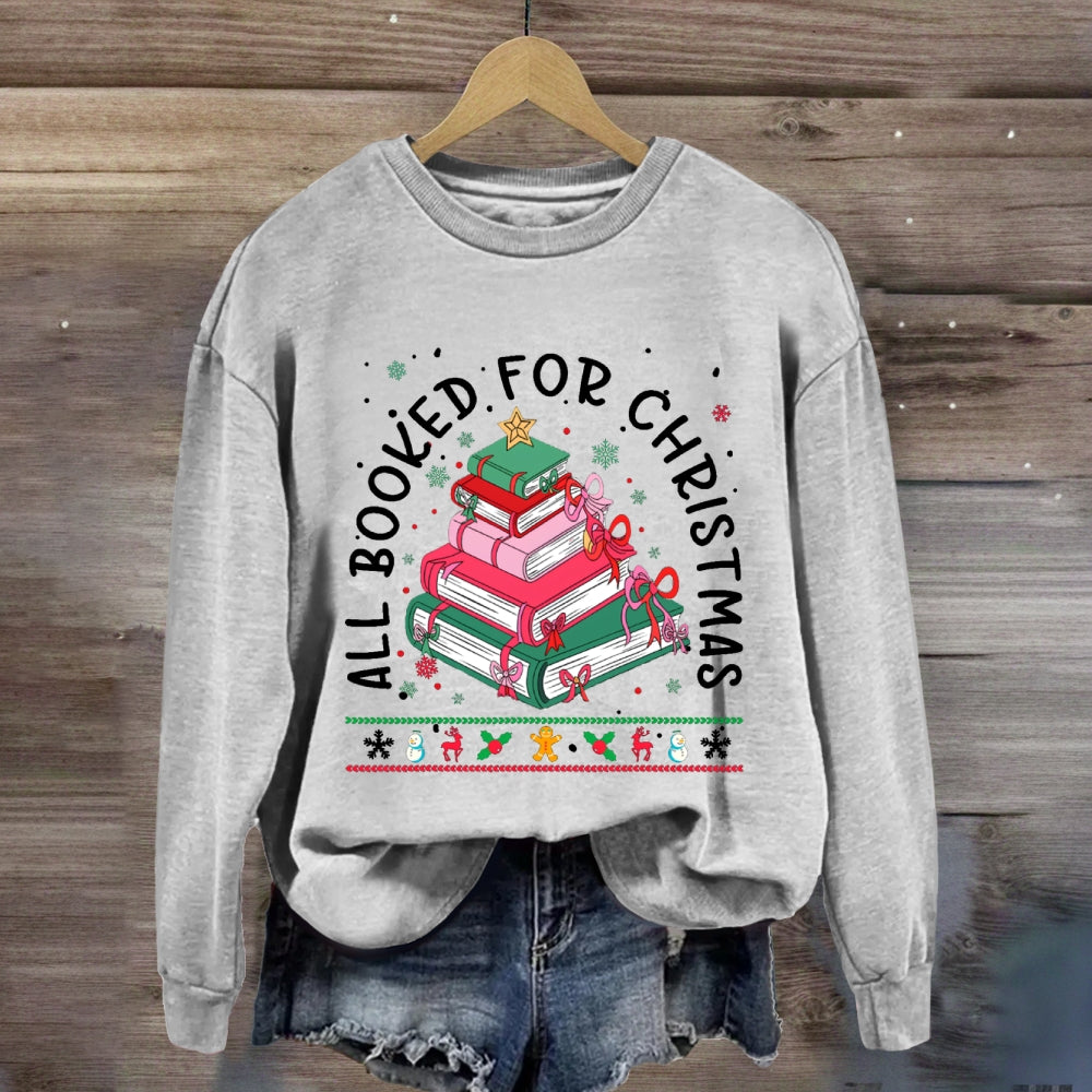 All Booked For Christmas Snowflake Sweatshirt