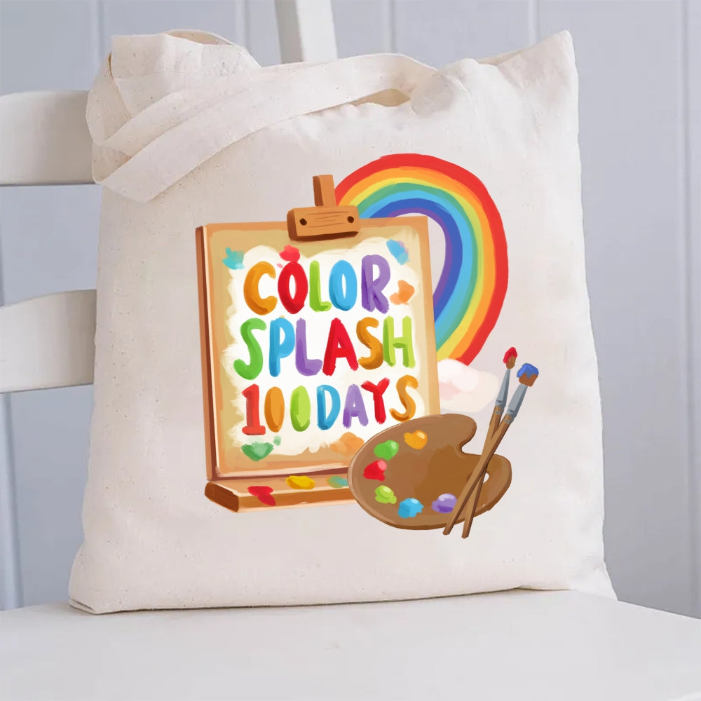 Color Splash 100 Days Canvas Tote Bag