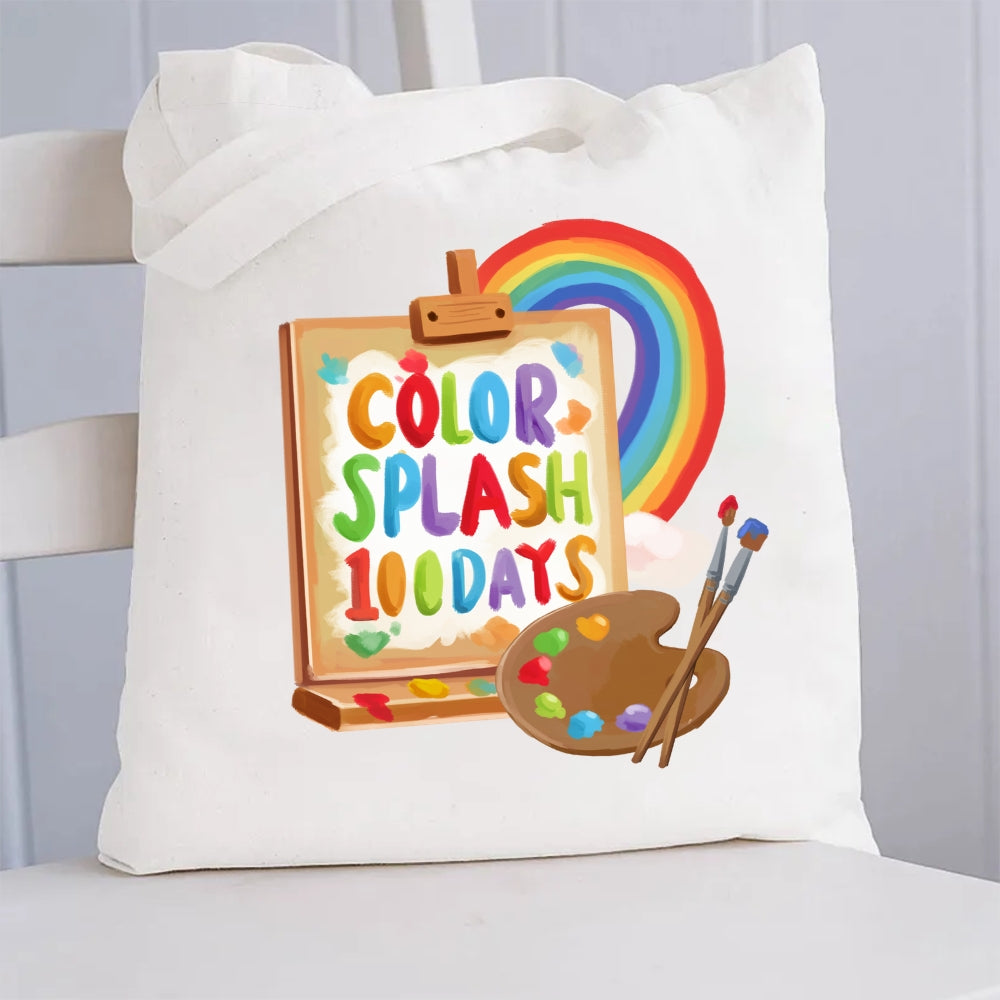Color Splash 100 Days Canvas Tote Bag